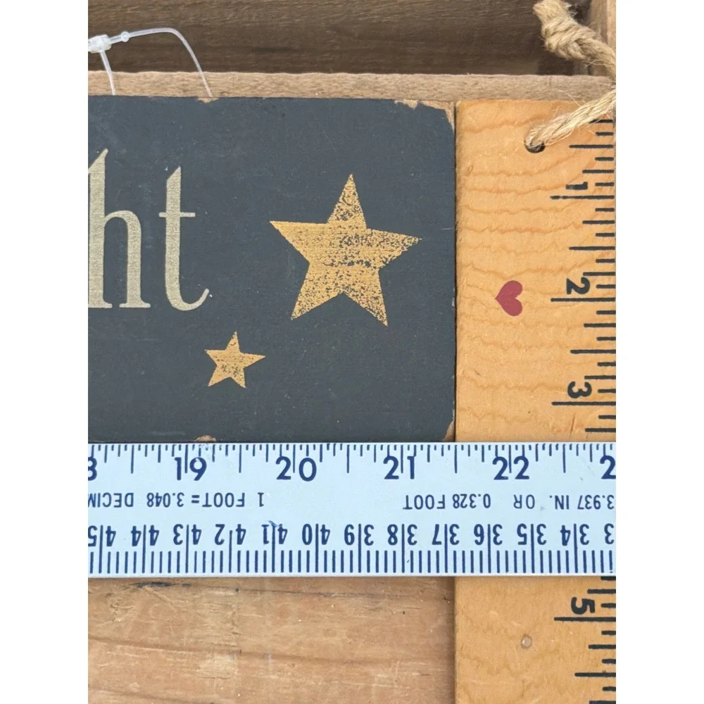 Always Kiss Me Goodnight Wood Wall Sign Black Gold 23.5in Rustic Farmhouse
